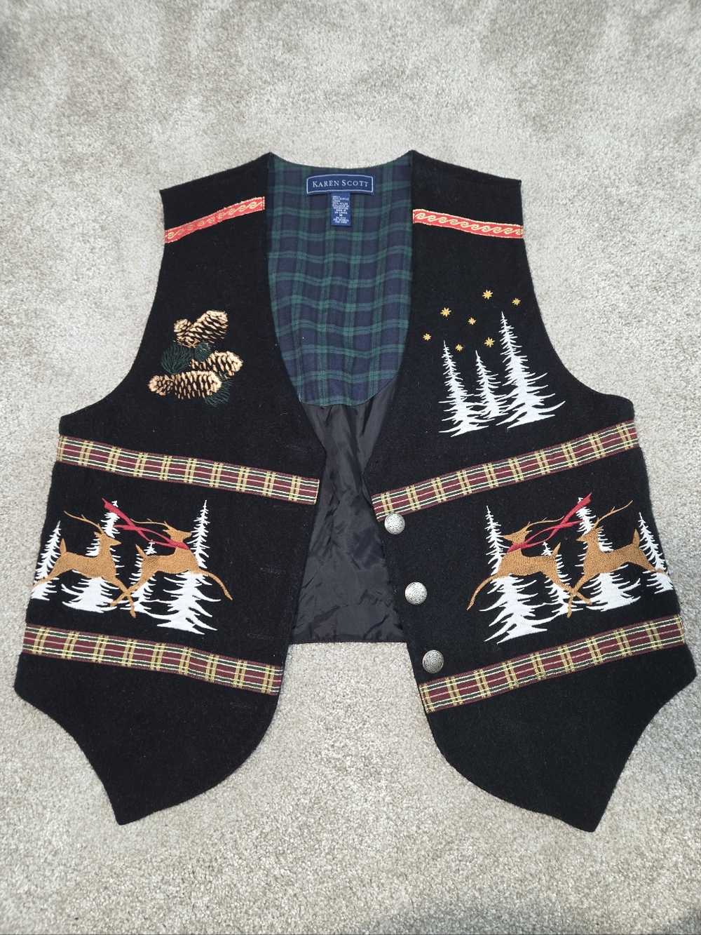Karen Scott Holiday Vest Size Medium